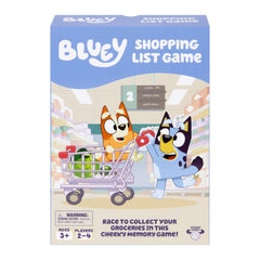 Bluey Shopping List Game box with colorful art, inviting family fun.