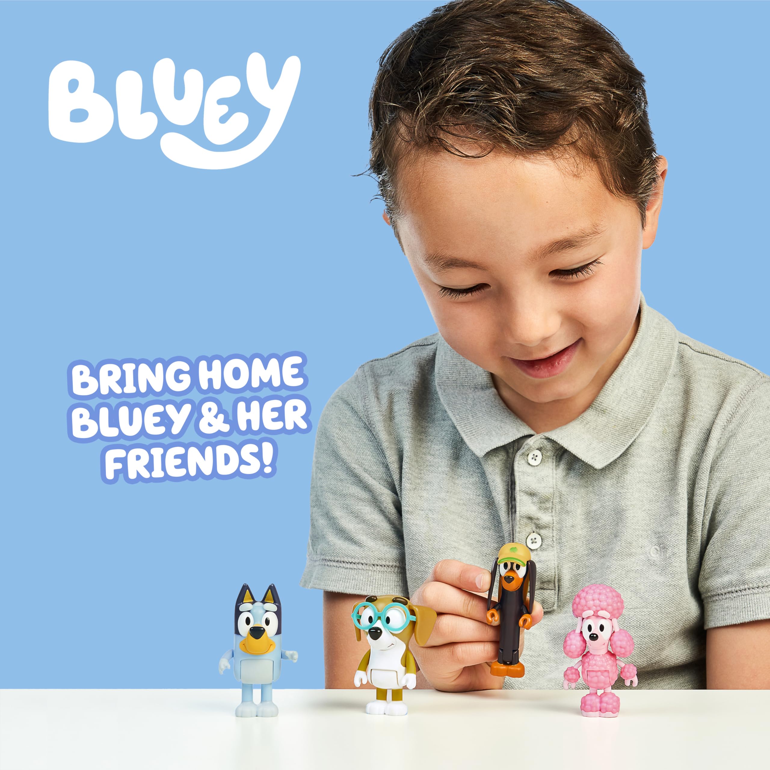 Bluey Snickers articulated figure with movable arms for dynamic action