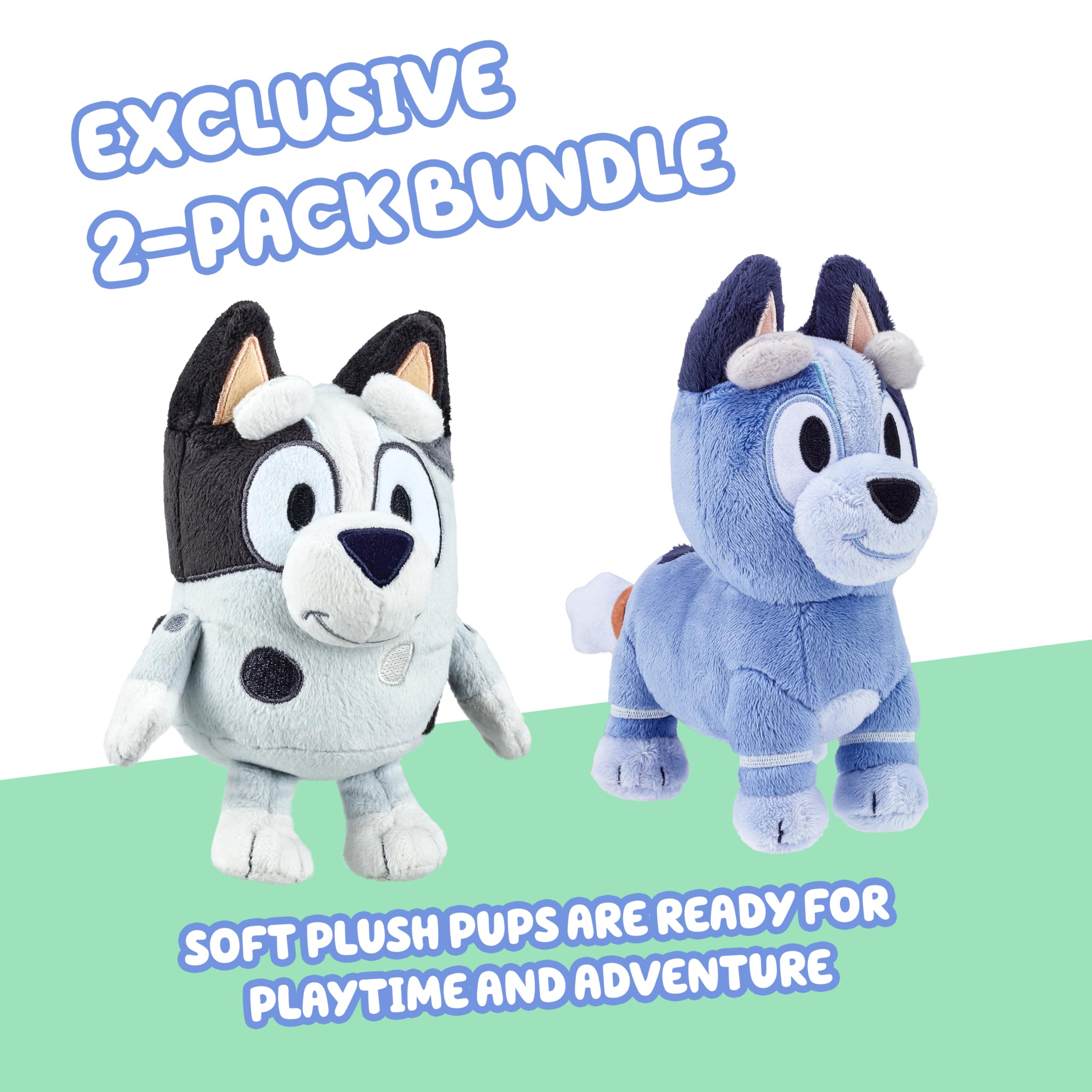 Bluey Socks plush 7.5in side view emphasizing durable stitching and plush softness.