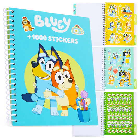 Bluey sticker book cover with bright art for creative play