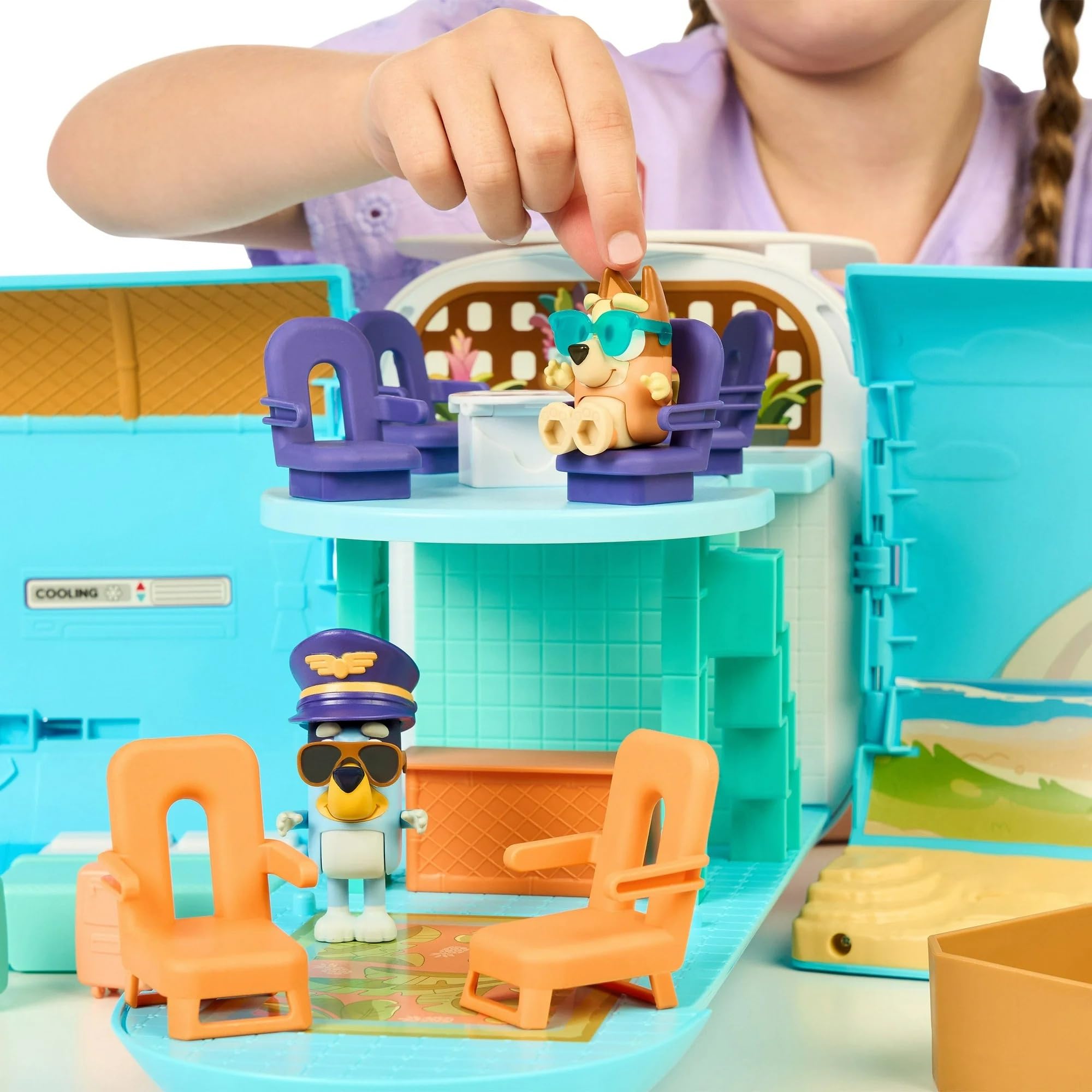 Bluey Transforming Plane Mega Set includes 12 figures for family adventures.