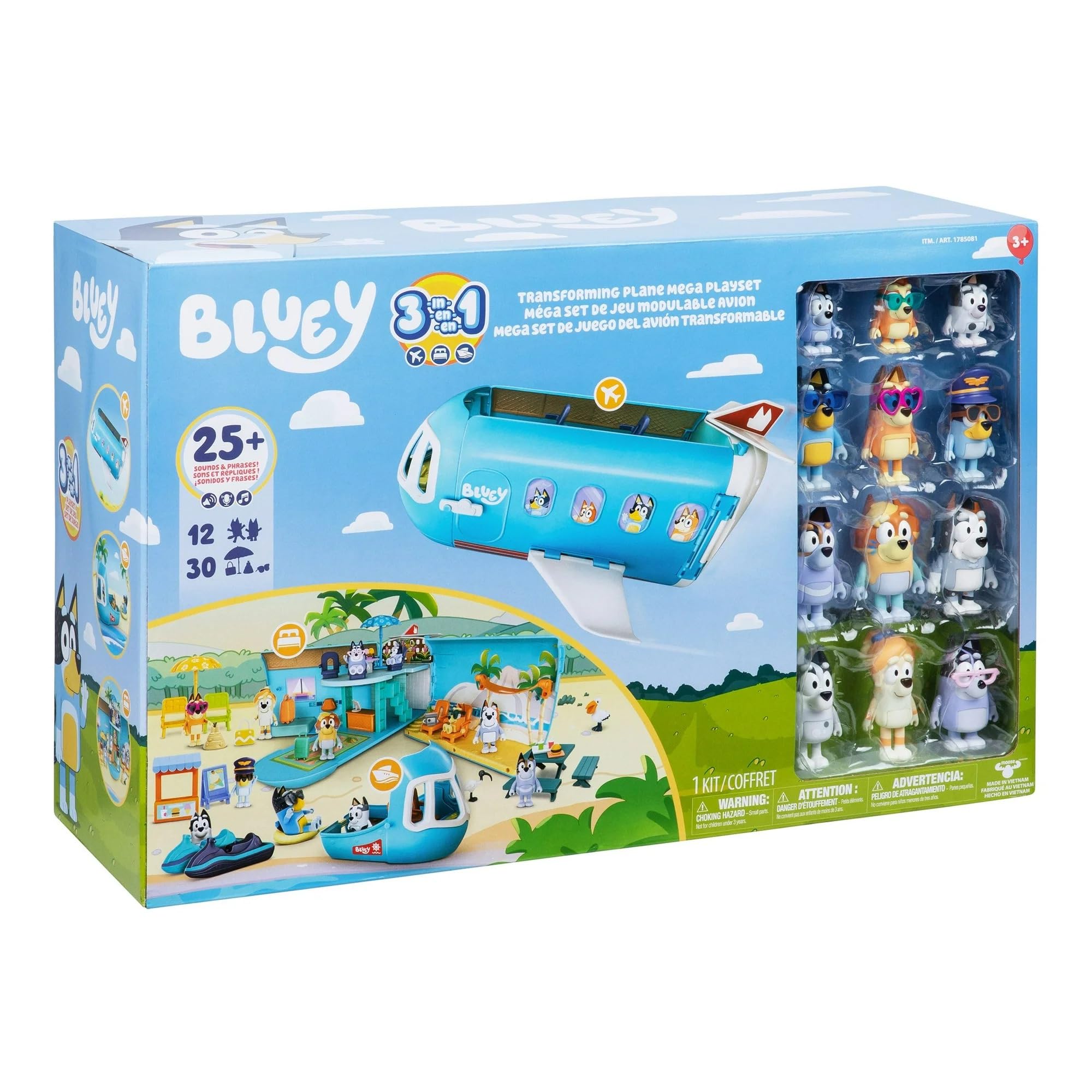 Bluey Transforming Plane Mega Set main plane for expansive imaginative adventures.
