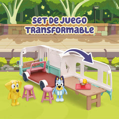 Bluey truck stools shown for characters to sit and enjoy ice cream