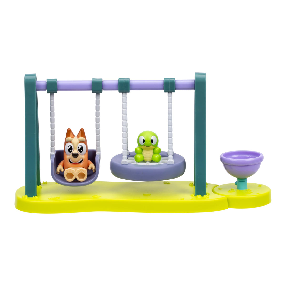 Bluey Turtleboy backyard playground swings for imaginative play and movement.