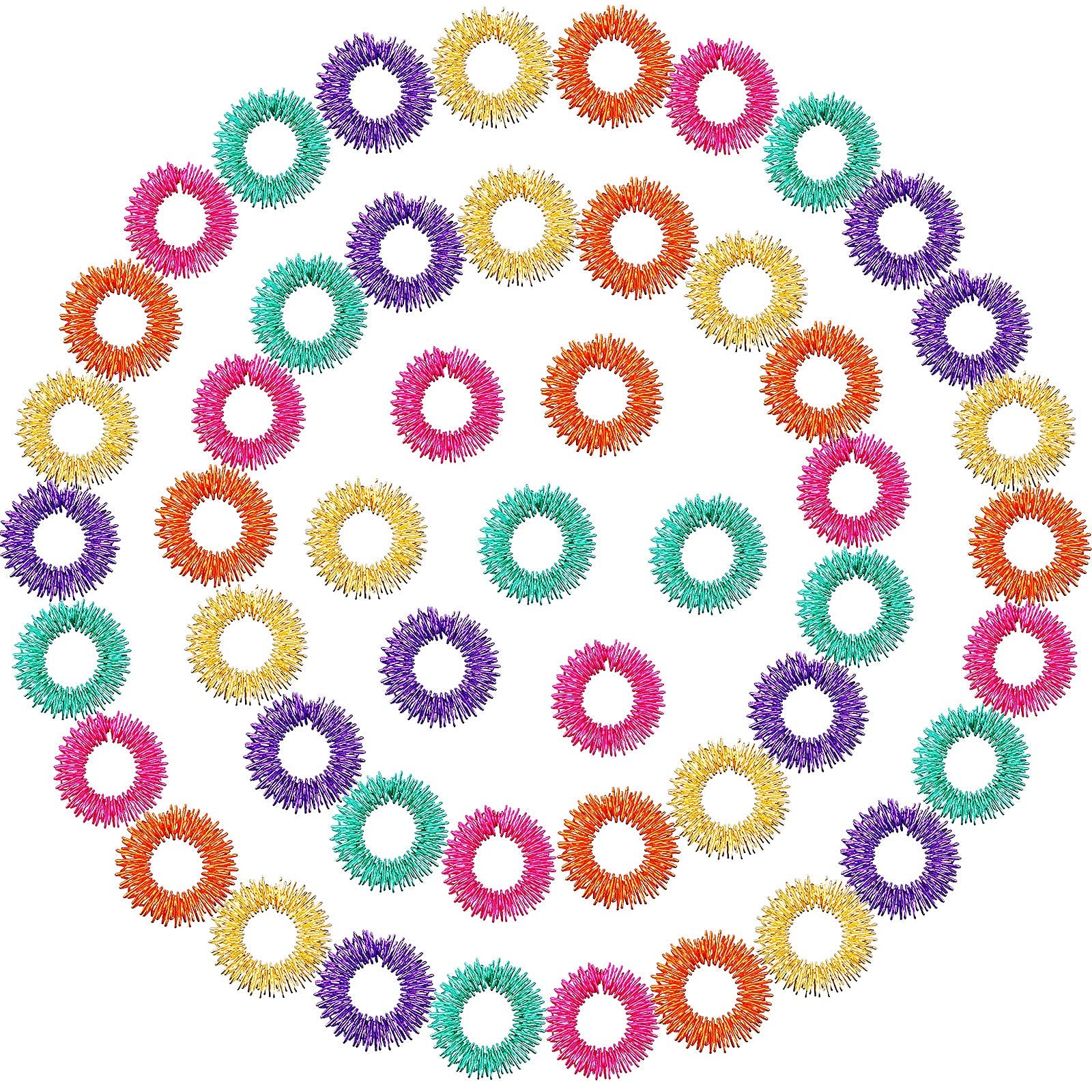 Blulu acupressure ring orange spikes for finger massage and stress relief.