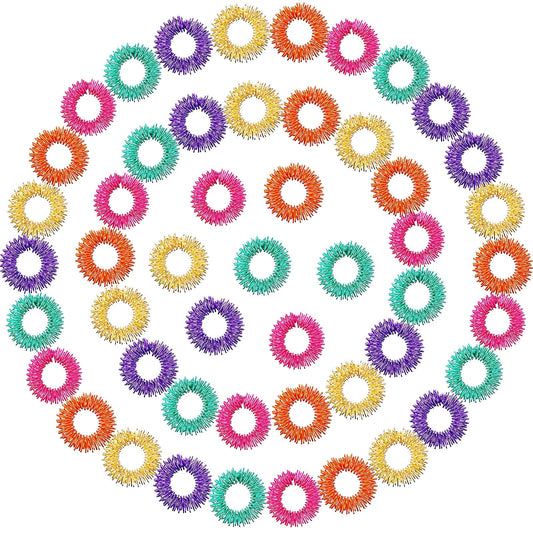Blulu acupressure ring orange spikes for finger massage and stress relief.