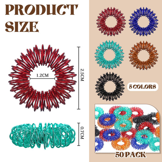 Blulu acupressure ring red spikes for anxiety relief and calm.
