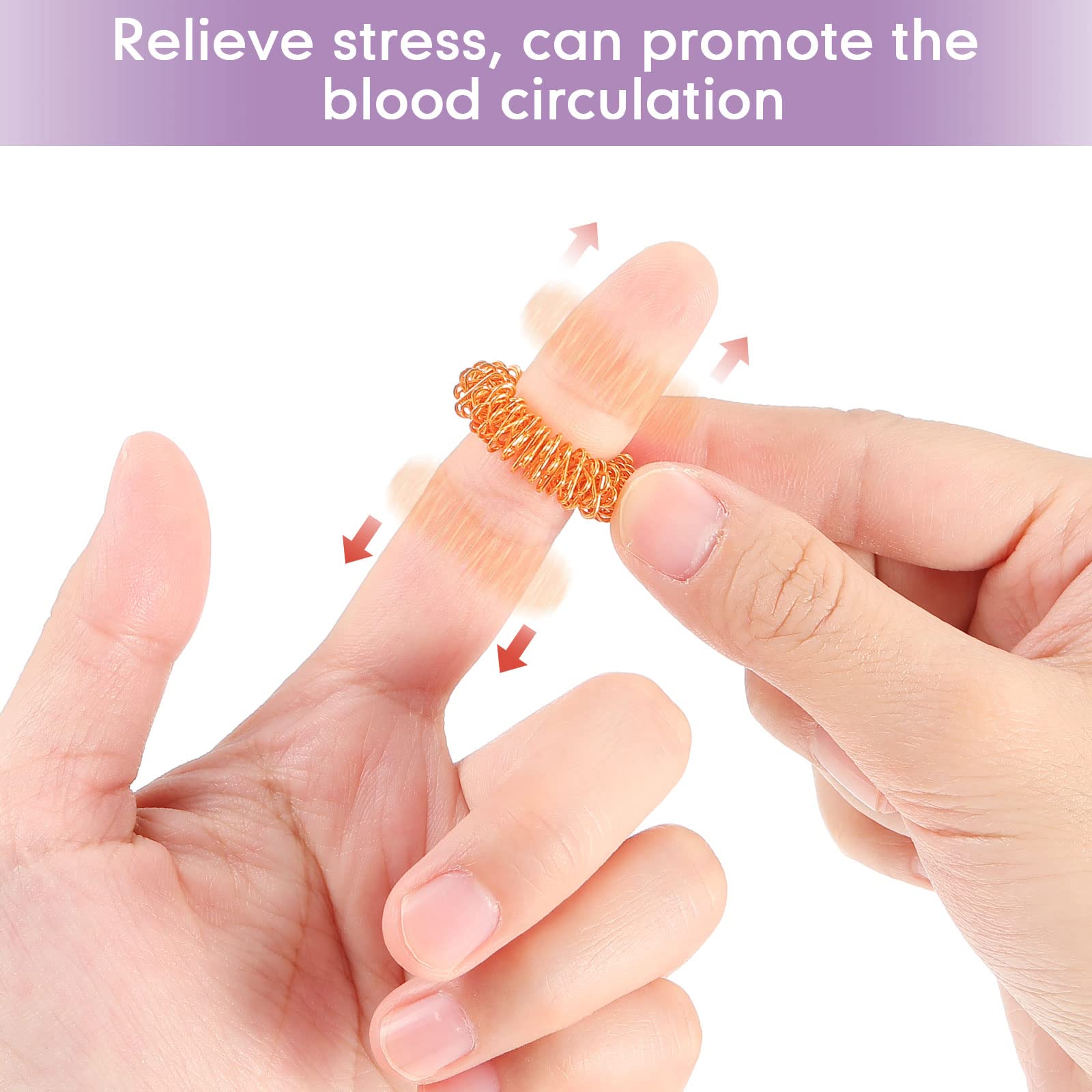 Blulu acupressure rings on desk setup suggesting office stress relief.