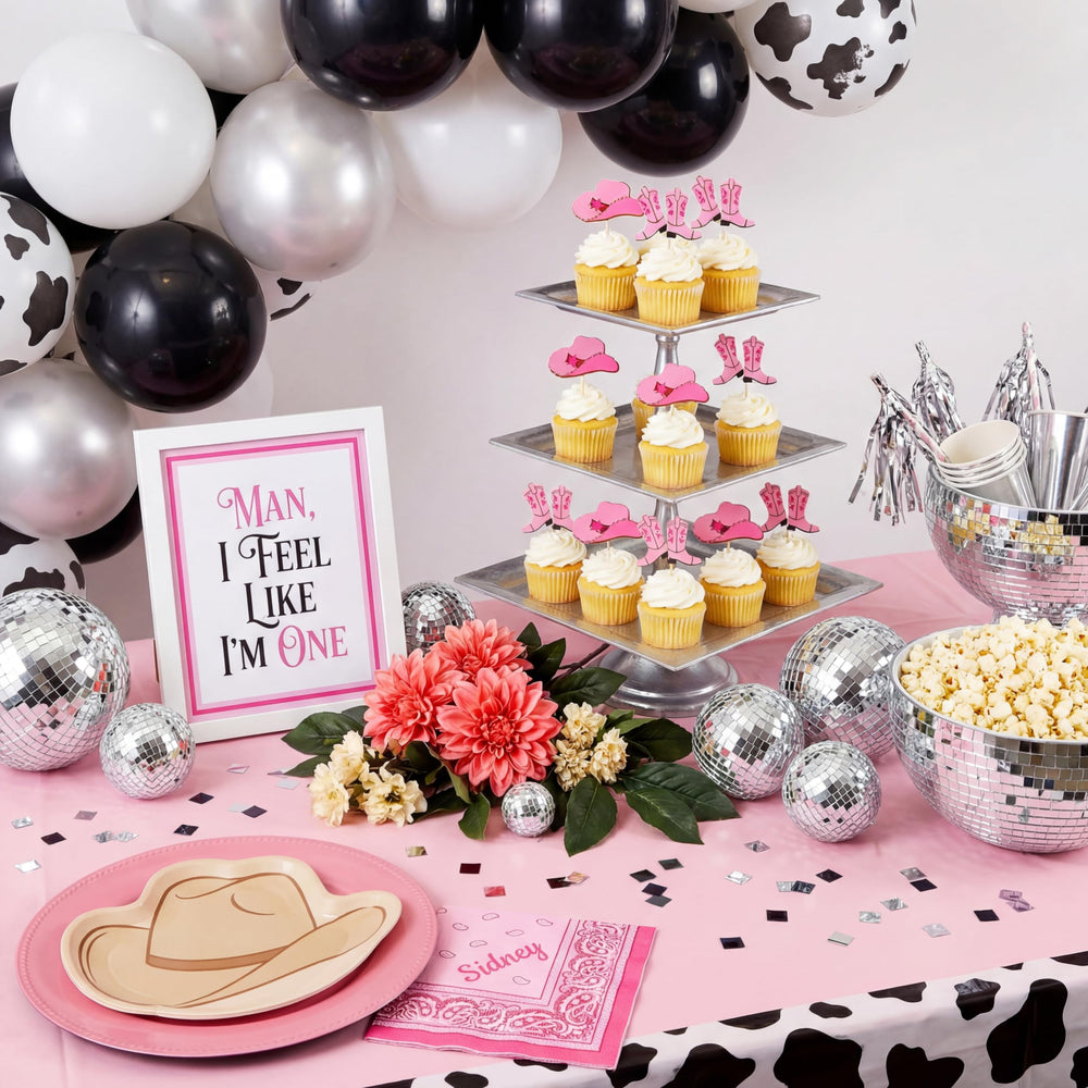 Blulu baby shower cupcake picks pink add festive western charm