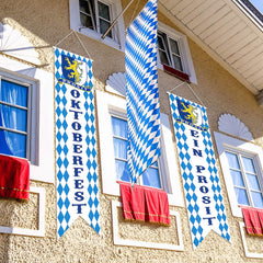 Blulu Bavarian check flag front door sign durable and easy to hang