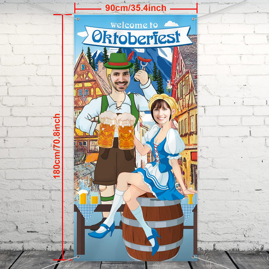 Blulu Bavarian costume backdrop highlights traditional wear for memorable festival shots