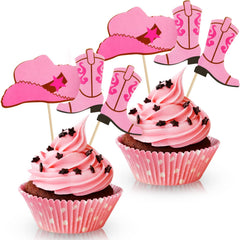 Blulu cowboy hat topper pink for festive cupcakes and western themed parties
