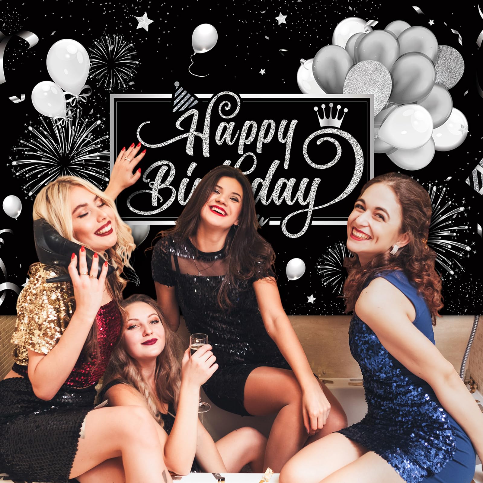 Blulu polyester backdrop is durable and easy to clean, perfect for repeated party shoots.