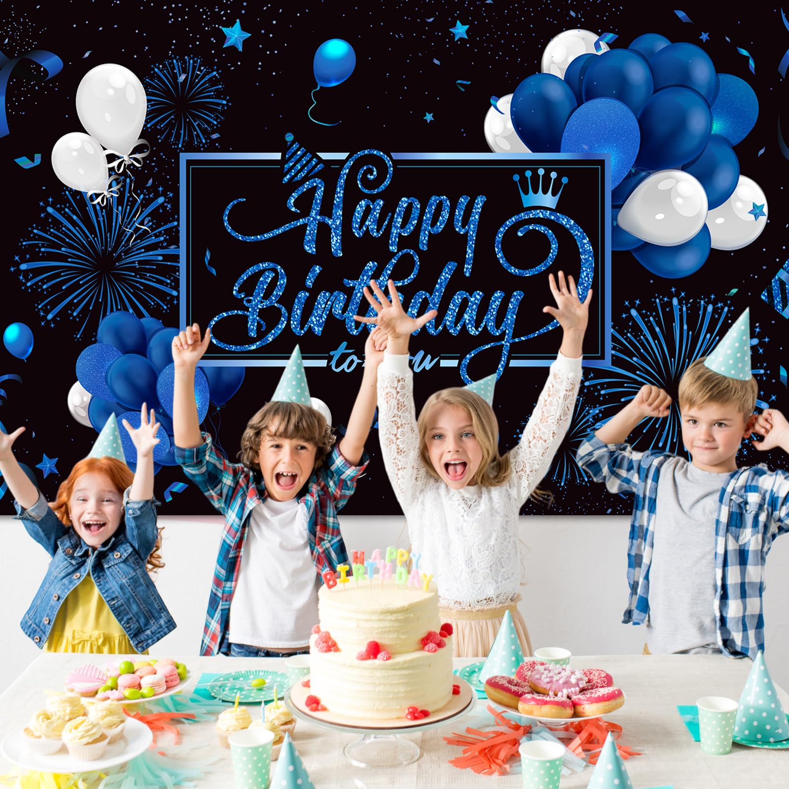 Blulu photography setup with blue backdrop for portraits
