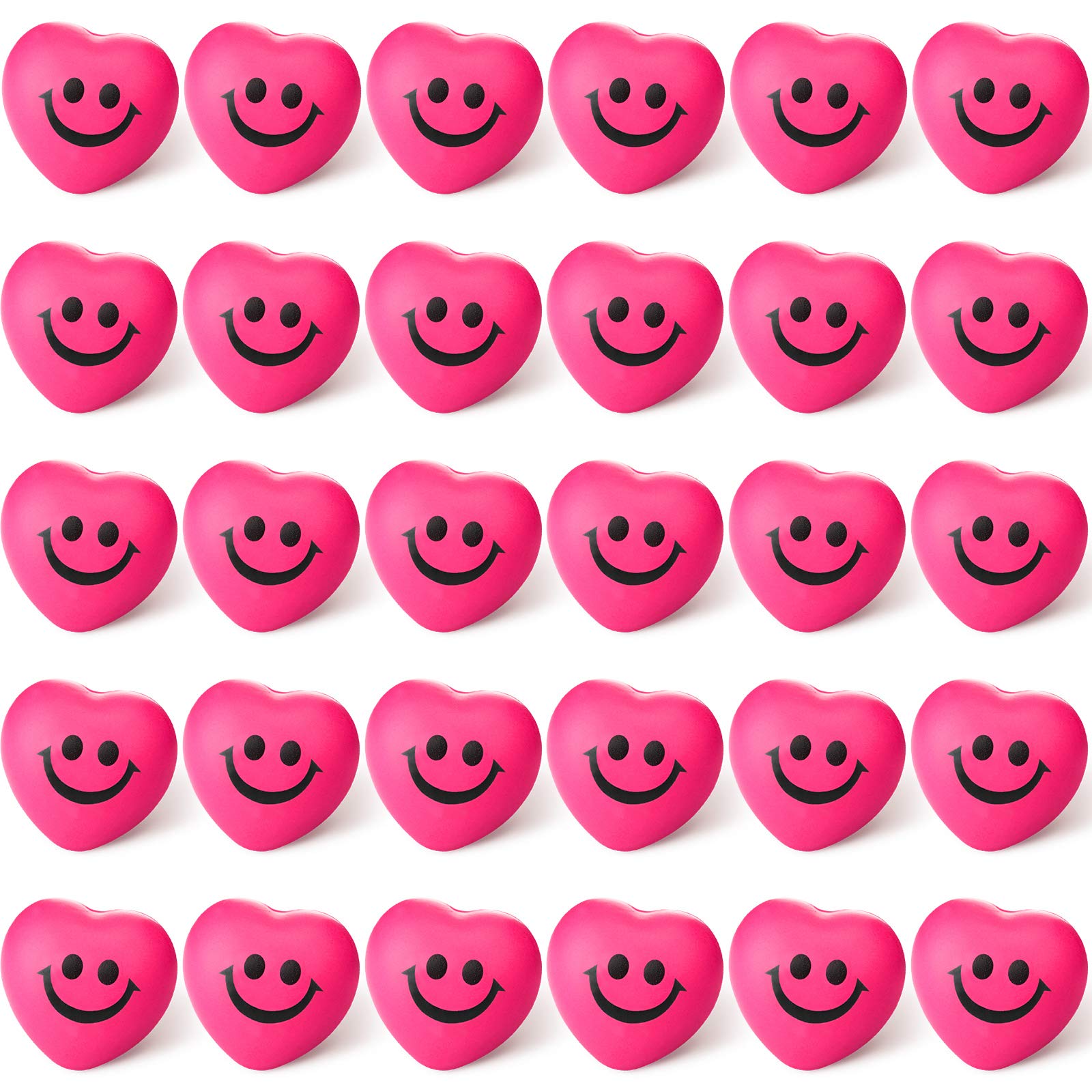 Blulu heart stress relief balls with pink smile face for calm moments and fun.