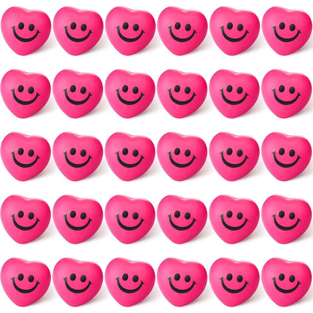 Blulu heart stress relief balls with pink smile face for calm moments and fun.