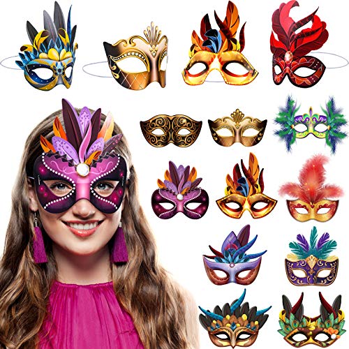 Blulu Mardi Gras masks rhinestone-print detail adds sparkling costume accents.