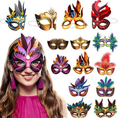 Blulu Mardi Gras masks rhinestone-print detail adds sparkling costume accents.
