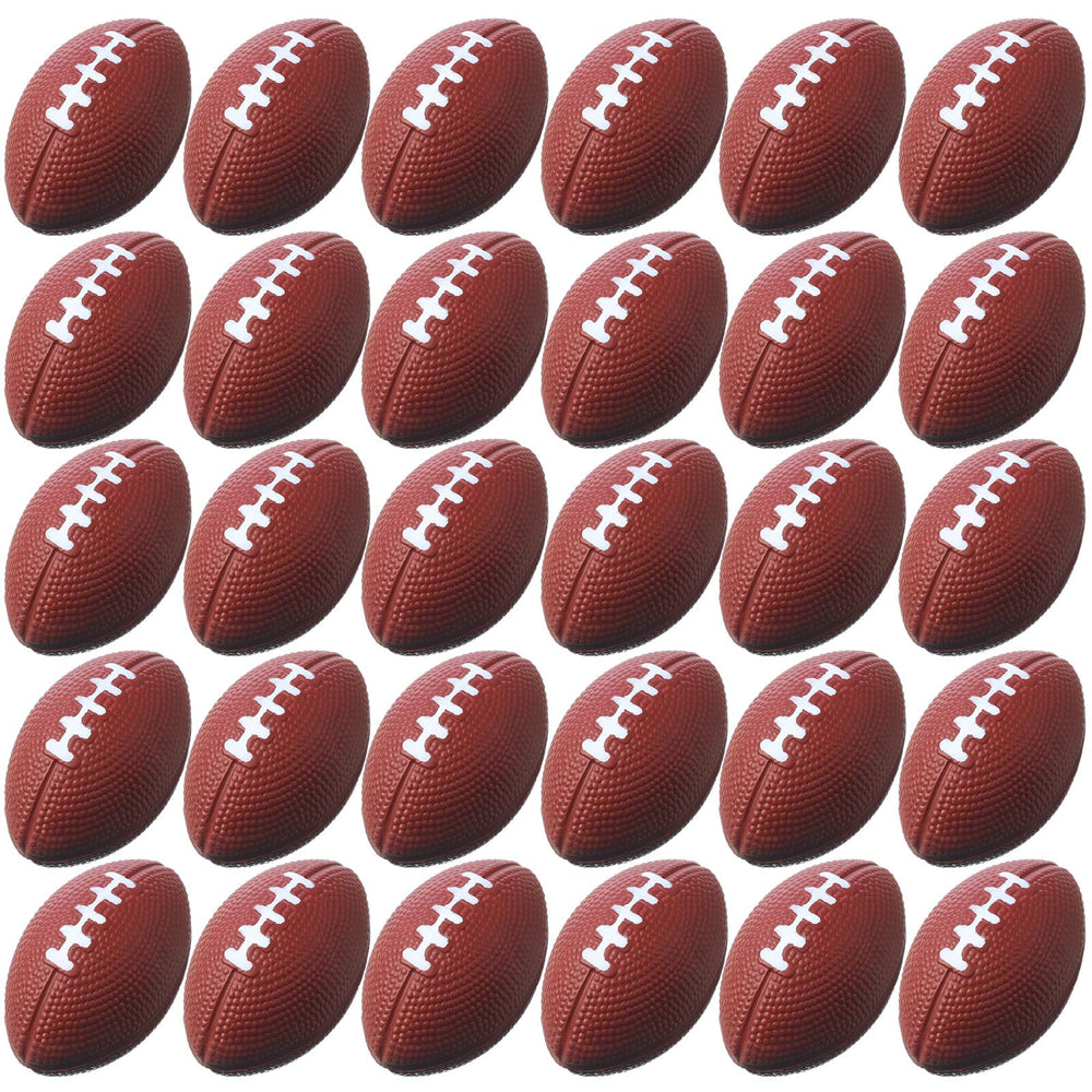 Blulu mini foam football dark brown close-up showing textured surface for party favors.