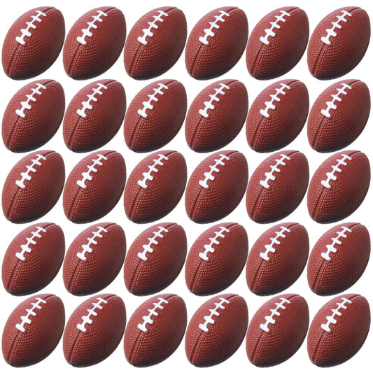Blulu mini foam football dark brown close-up showing textured surface for party favors.