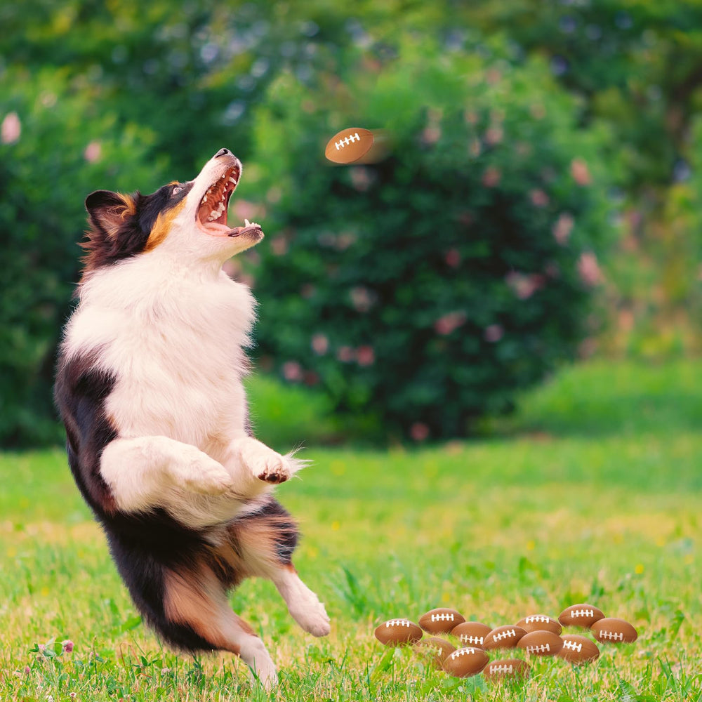 Blulu mini foam football in hand demonstrates compact, portable size for on-the-go play.