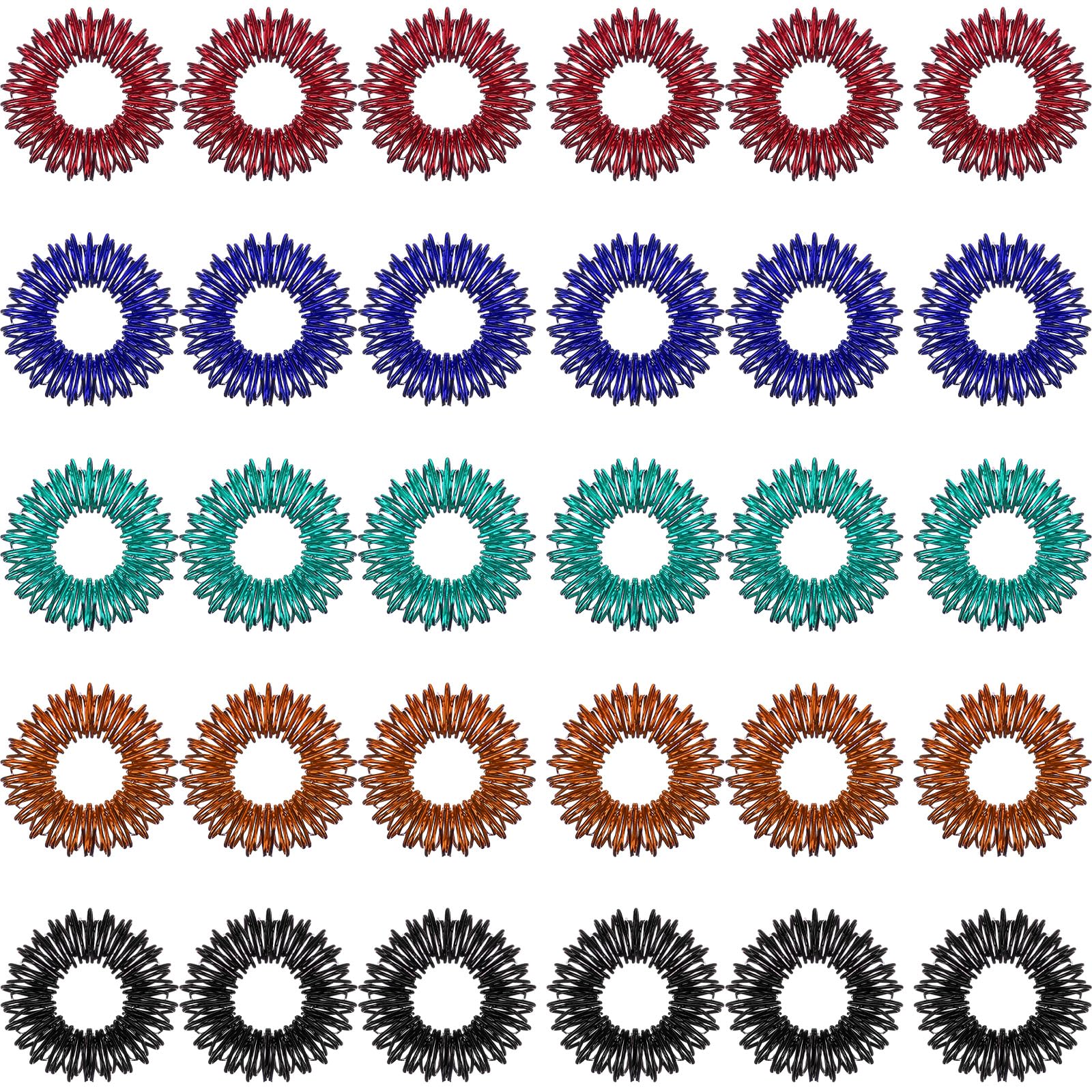 Blulu spiky sensory finger rings pack eases tension during study or work.