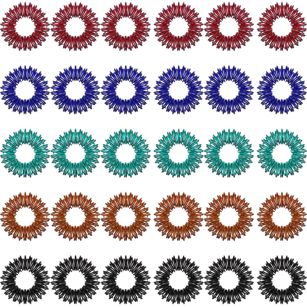Blulu spiky sensory finger rings pack eases tension during study or work.
