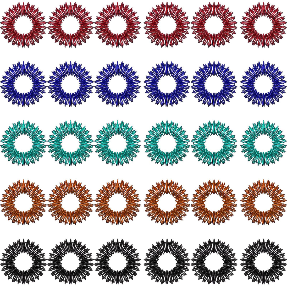 Blulu spiky sensory finger rings pack eases tension during study or work.