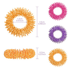 Blulu spiky sensory rings close-up, vibrant colors for fidget relaxation.