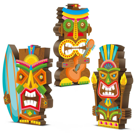 Blulu tiki bar table sign adds tropical charm to luau parties.