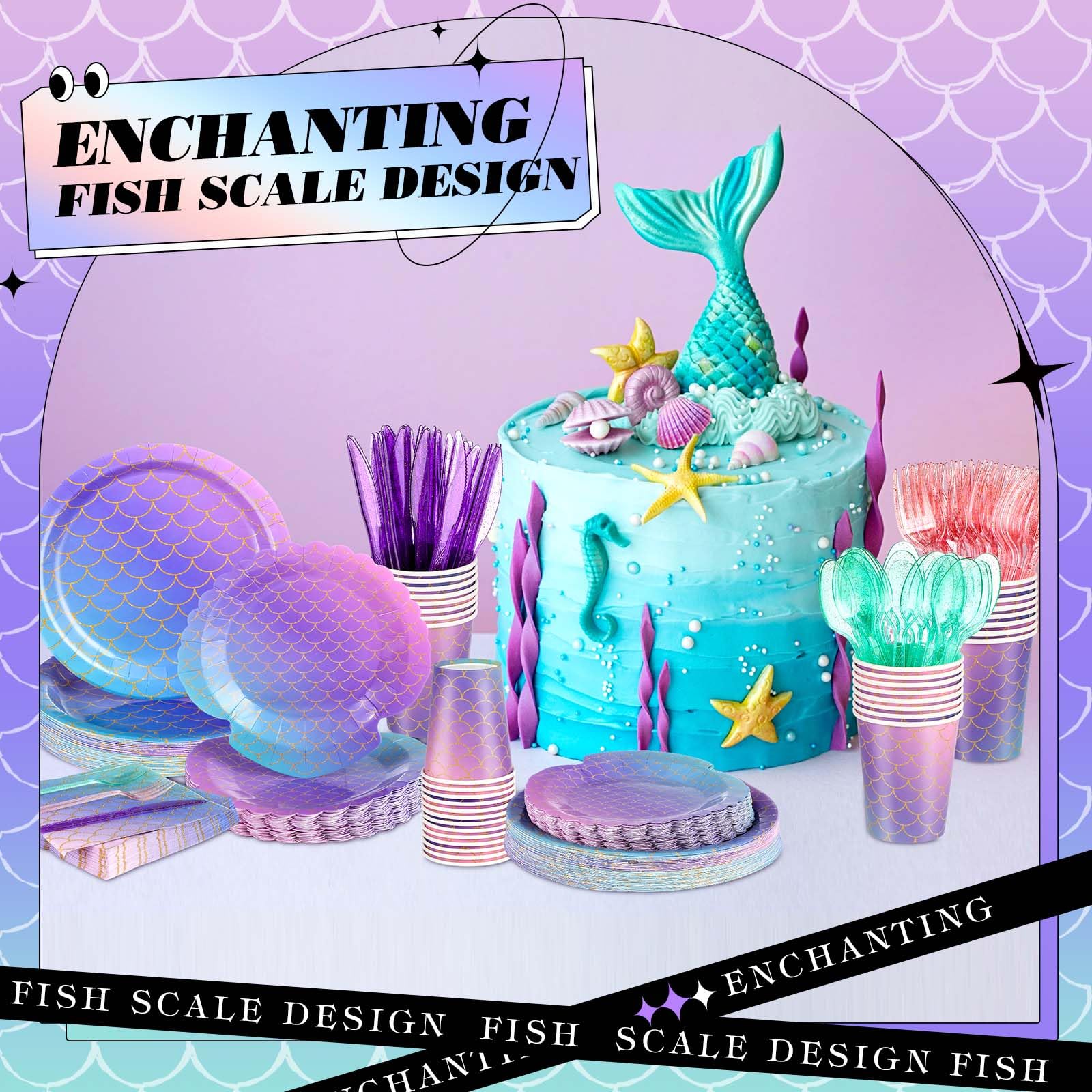 Blushtier mermaid knives clear-purple-gold for sturdy cutting and a shimmering touch.