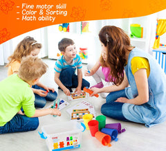 Bmag counting bears in bright colors aids sorting and fine motor practice