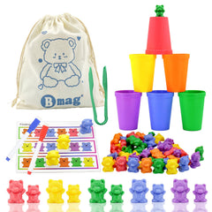 The Bmag Counting Bears rainbow bears help kids learn colors during sorting play.