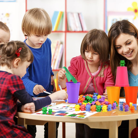 Bmag Counting Bears sorting cups boost color and quantity sorting skills.