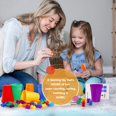 Bmag sorting cups in bright colors encourage sorting skills and fine motor control