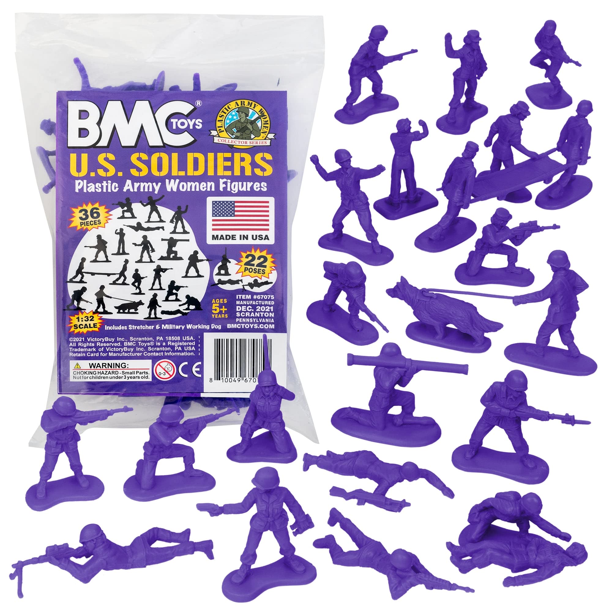 BMC Toys 36-piece purple army women figures set for play and display