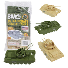 BMC Toys Classic AA tank in olive-drab green with rotating turret.