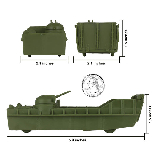 BMC Toys Classic Landing Craft tan side view with open ramp