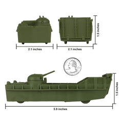 BMC Toys Classic Landing Craft tan side view with open ramp