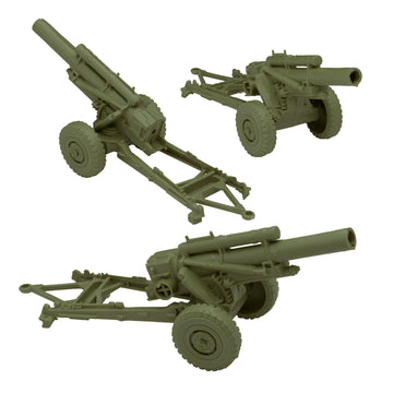 BMC Toys field artillery detail with rolling wheels for authentic battlefield mockups.