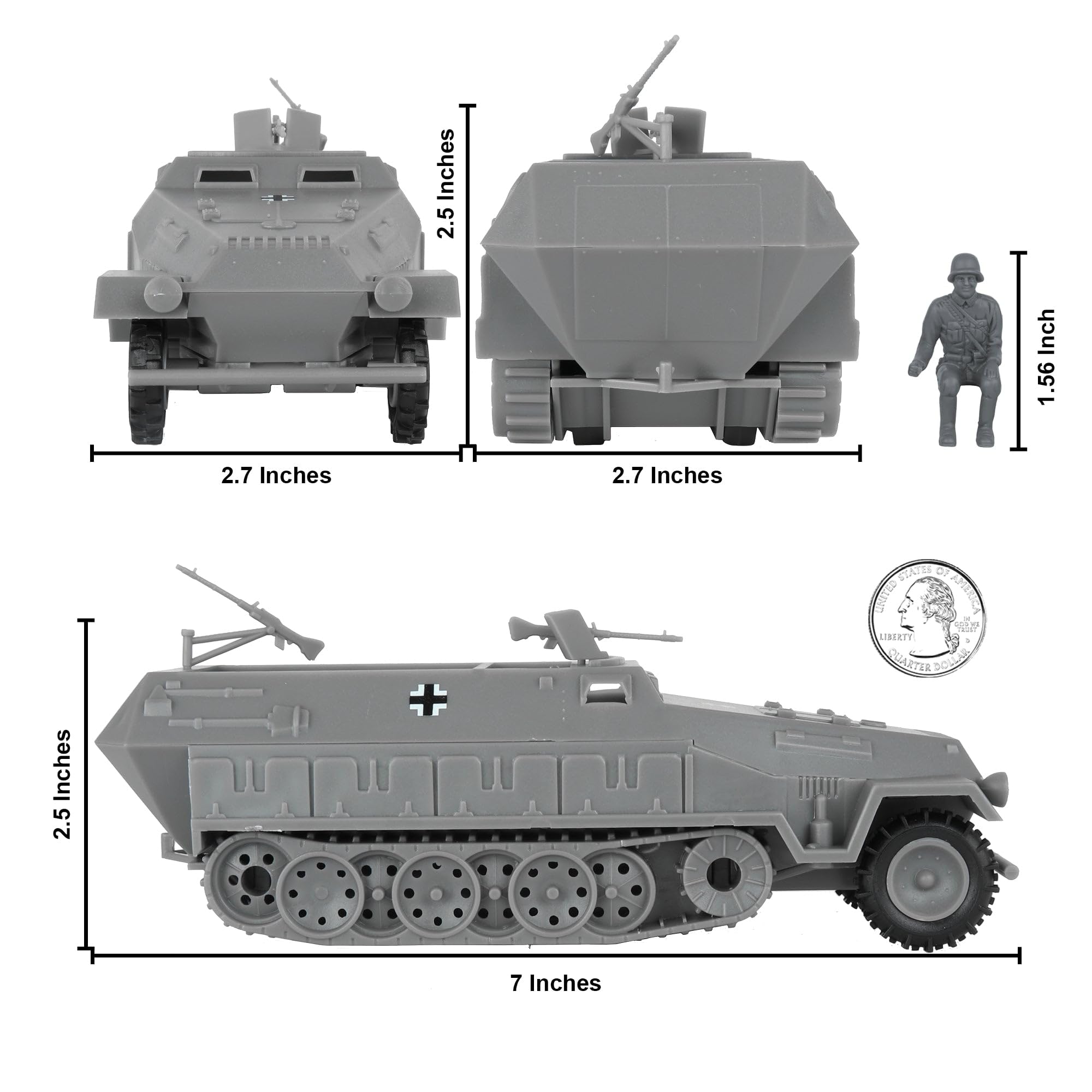 BMC Toys CTS Hanomag Halftrack rear view for dynamic battle setups