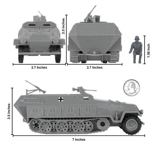 BMC Toys CTS Hanomag Halftrack rear view for dynamic battle setups