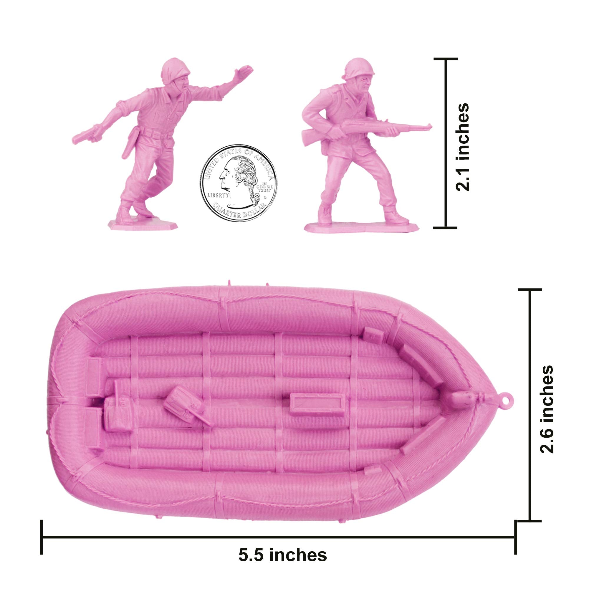BMC Toys pink US soldier oarsman figure for water-based play scenes.