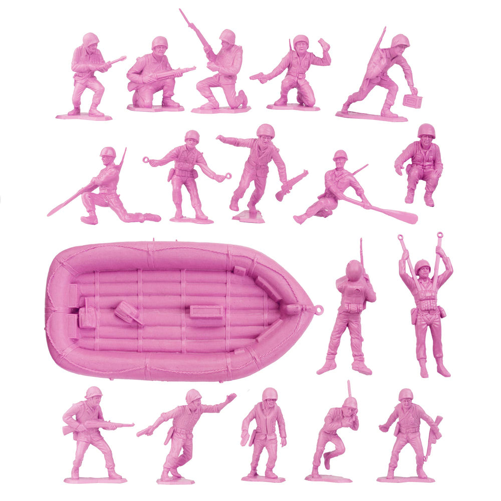 BMC Toys pink US paratrooper figures in action poses for battle setups.