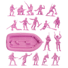 BMC Toys pink US paratrooper figures in action poses for battle setups.