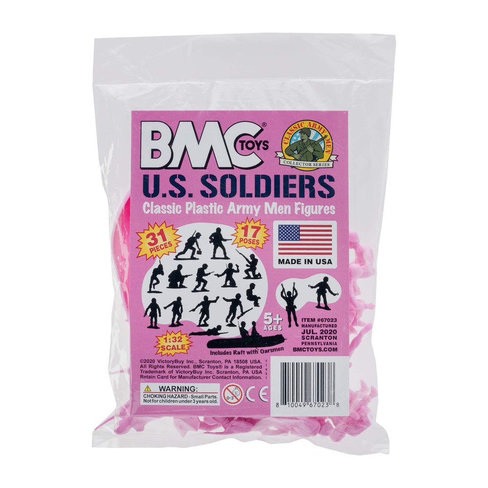 BMC Toys pink US seated Marines for classroom dioramas and display.