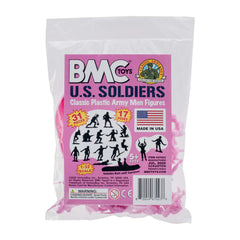 BMC Toys pink US seated Marines for classroom dioramas and display.