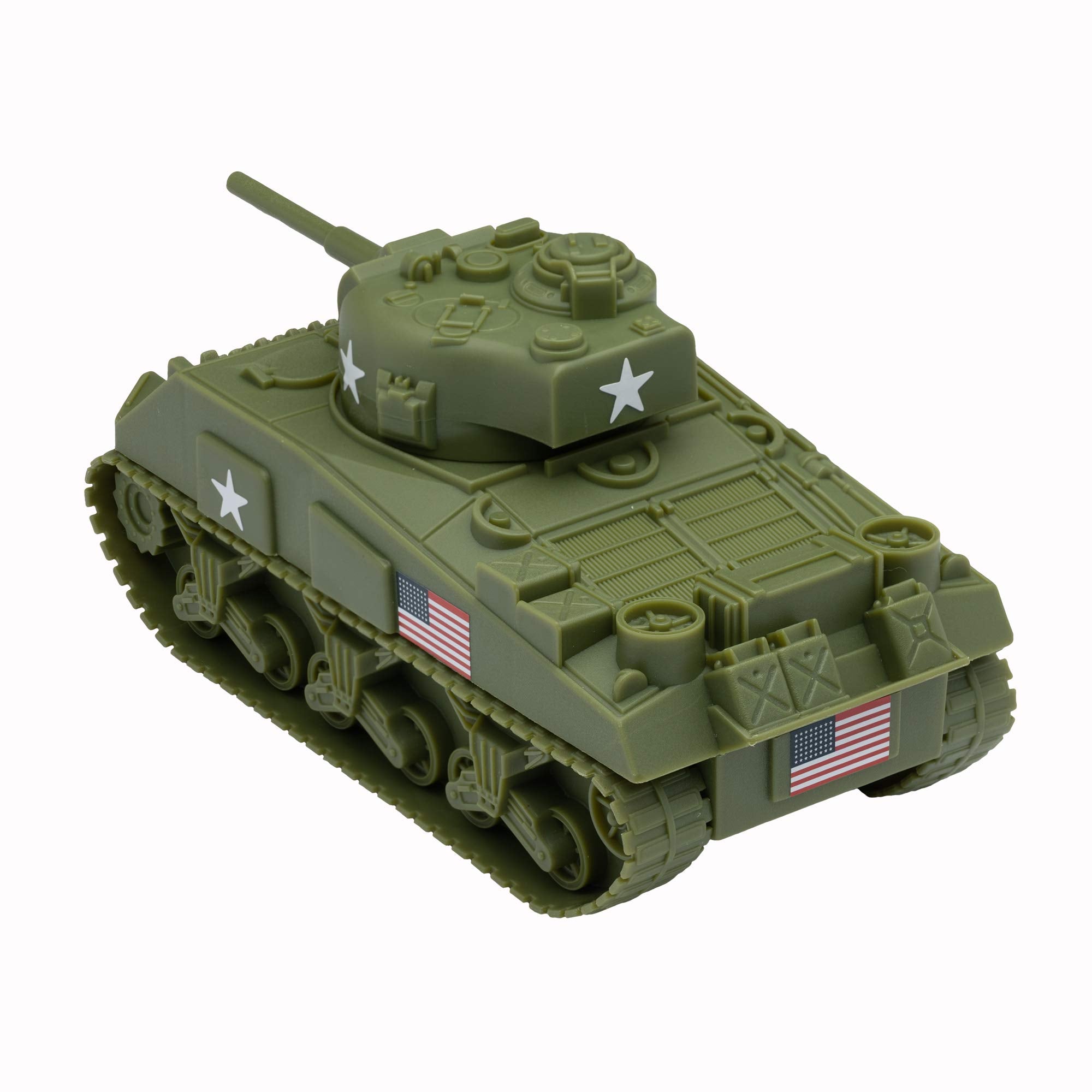 BMC Toys Sherman M4 Tank top view, 1:32 scale reference.