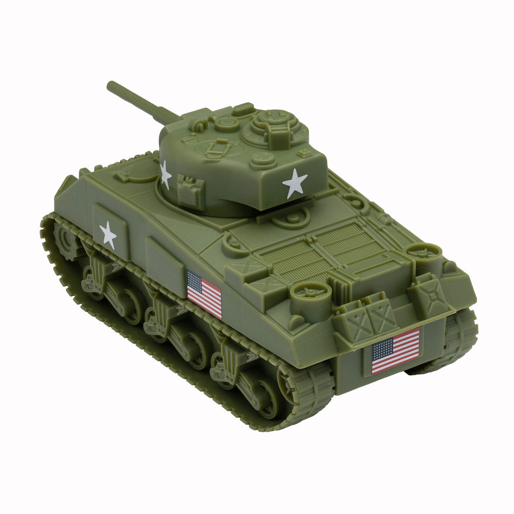 BMC Toys Sherman M4 Tank top view, 1:32 scale reference.