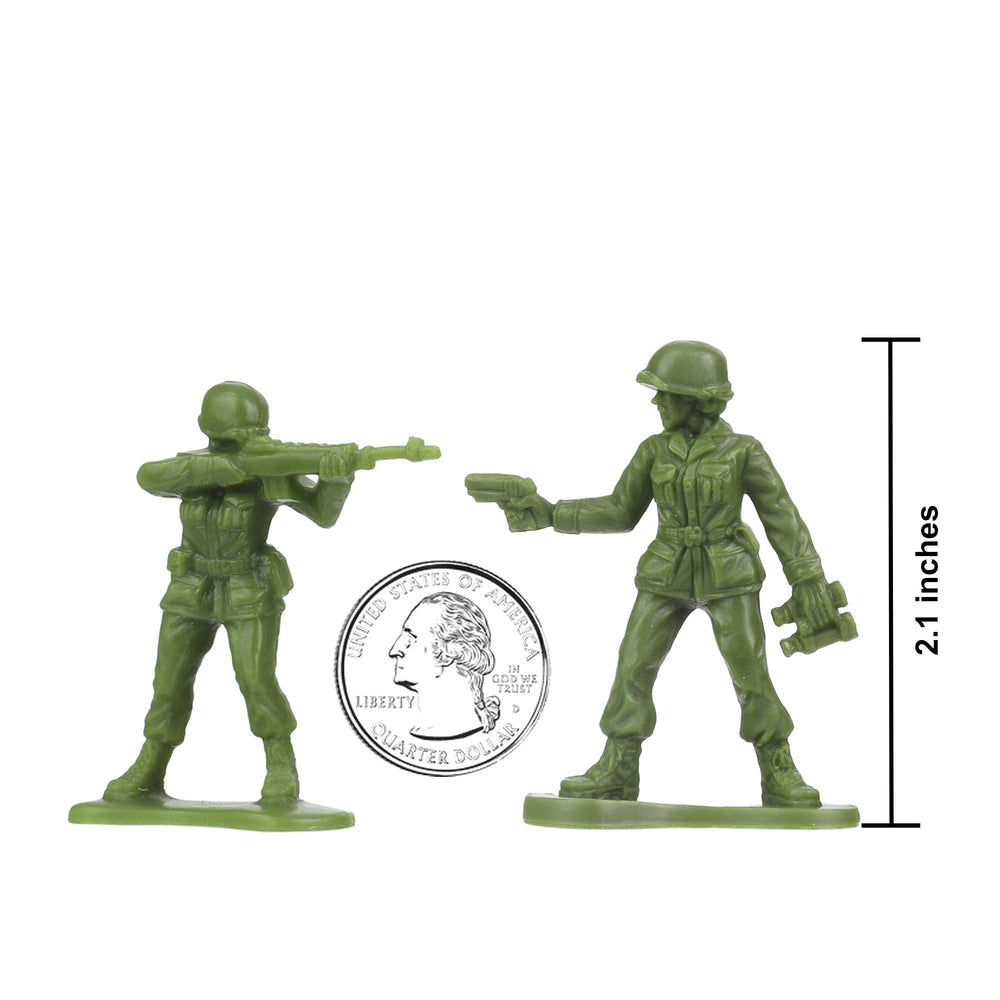 BMC Toys Working Dog with Leash accompanying the army women figures.